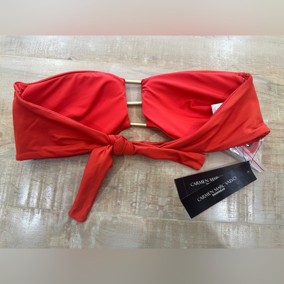 Carmen Marc Valvo swim bandeau bikini top convertible halter strapless - Picture 13 of 13